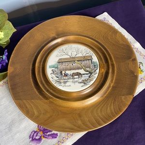 . Vintage Kennedy Brothers "The Brook" Wooden Collector Plate